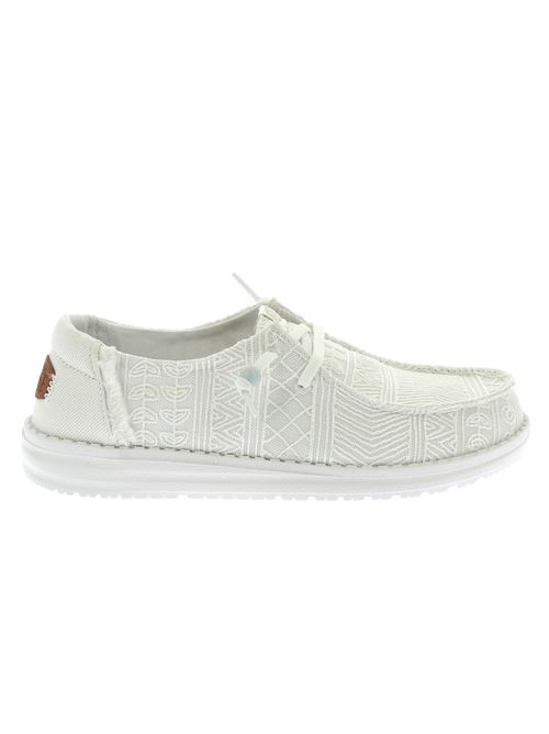 Wendy Crochet Lace stringata da donna in tessuto bianco HEY DUDE | 43112100
